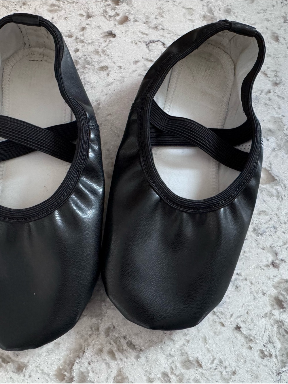 Kids Black Ballet Flats with Elastic Strap
